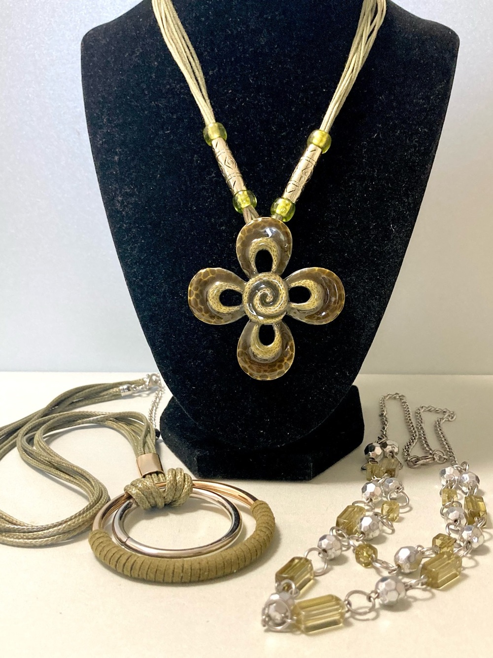 Mixed lot jewelry earthy tone Necklace bracelet earring 22pc bundle - Picture 3 of 8
